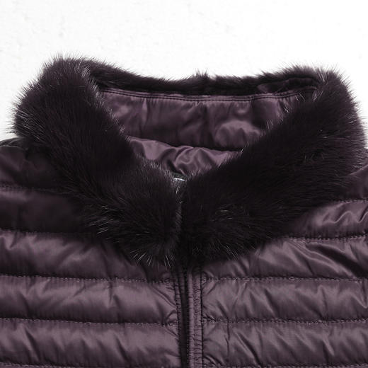 佐尔美新品冬季女装纯色百搭修身显瘦毛领羽绒服外套E74YO16 商品图1