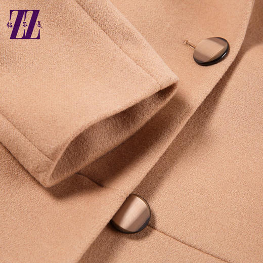 佐尔美新品中长款羊毛妮子大衣毛领单排扣毛呢外套女E44ZH78 商品图1