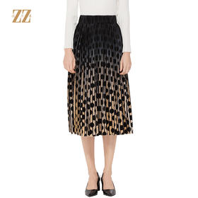佐尔美秋季新品女士气质波点渐变中长过膝中年半身裙E83QC34