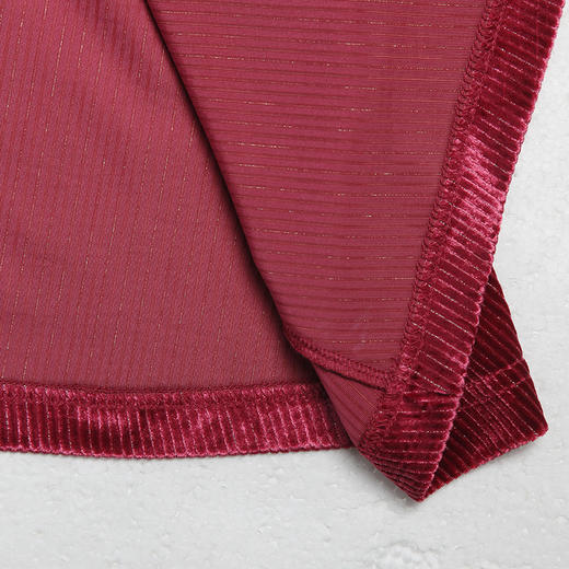 佐尔美新品秋季新品女士纯色优雅V领中长款丝绒连衣裙E83LL23 商品图3