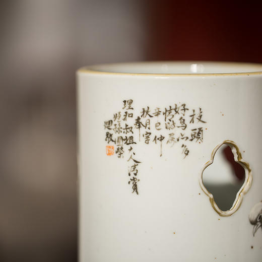 民国  浅绛彩帽筒一对 商品图3