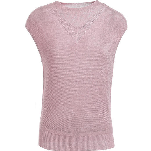 乔万尼针织衫夏季新款宽松薄款t恤简约纯色短袖套头上衣ES1M010 商品图3