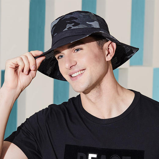 狼族优选丨夏季防紫外线迷彩大帽檐渔夫帽男士户外透气速干防晒遮阳帽 商品图0