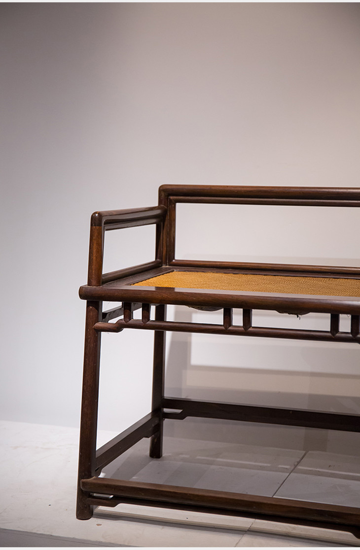 清红木罗锅枨双矮栳禅椅一对