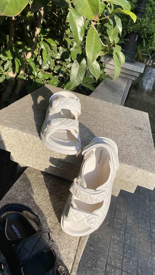 westory夏新运动凉鞋舒适高端欧美平底ins潮魔术贴W20BG60751 商品图1