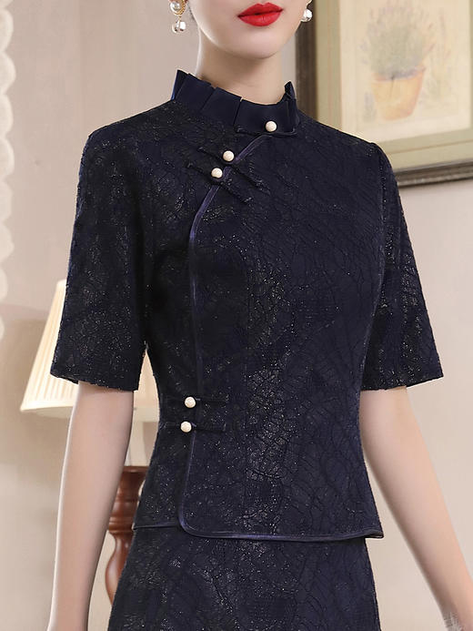 DLQ-A1830新款中国风复古老上海改良旗袍连衣裙 商品图3