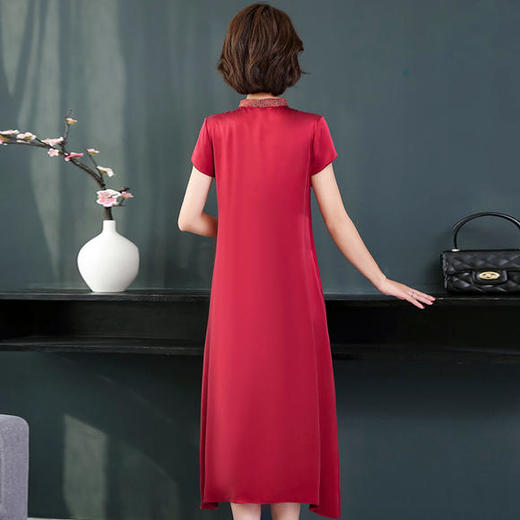 XN-8033立领刺绣桑蚕丝真丝连衣裙 商品图4