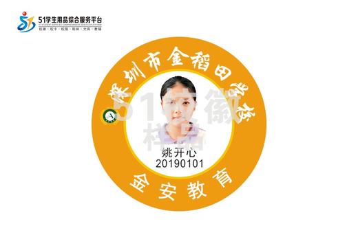 定制深圳市金稻田学校熨烫校徽定做礼服布标姓名贴胸章缝制包邮51 商品图3