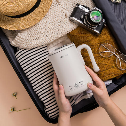 【小程序】小熊电热水壶便携式烧水壶旅行恒温保温一体烧水杯宿舍小型电水壶 ZDH-A06H1 米黄色 商品图2