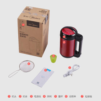 价格【会员价：195元】京选  美的（Midea ) 豆浆机家用双层不锈钢多功能豆汁机易清洗DJ12B-DEG1（DE12G13） 商品图9