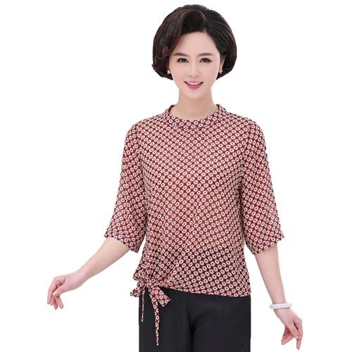 WZNH-DFYM69022夏新款欧美时尚大码系带上衣T恤+纯色阔腿裤套装 商品图4