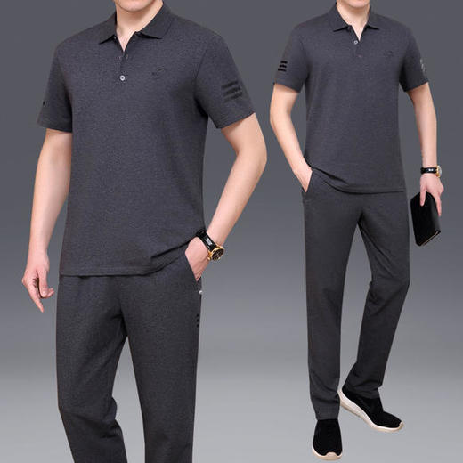 SP618041489609新款男士短袖长裤休闲运动套装TZF 商品图1