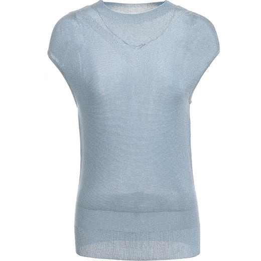 乔万尼针织衫夏季新款短袖薄款套头上衣简约流行纯色ES1M010 商品图3