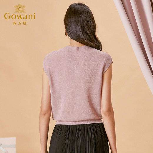 乔万尼针织衫夏季新款宽松薄款t恤简约纯色短袖套头上衣ES1M010 商品图2