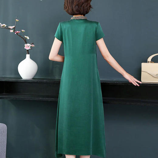 XN-8033立领刺绣桑蚕丝真丝连衣裙 商品图3