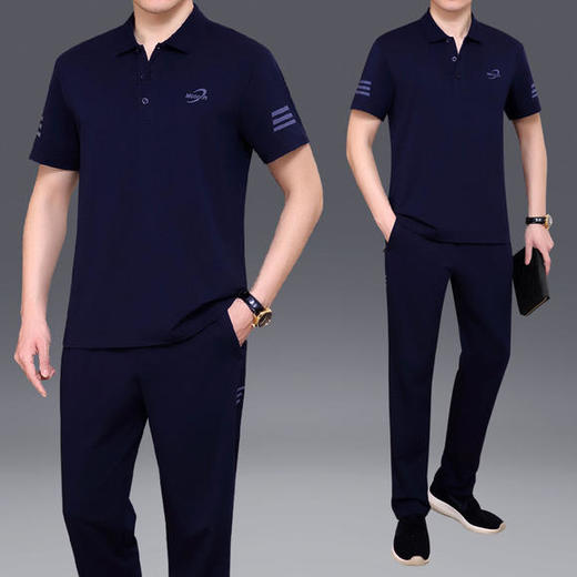 SP618041489609新款男士短袖长裤休闲运动套装TZF 商品图0