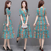 YW-XH-QZ20A19印花时尚气质修身中长款连衣裙 商品缩略图2