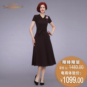 【特惠】YIQU|“夏风柔情”连身裙（咖啡）PT