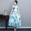 TX-1908复古气质印花旗袍裙两件套 商品缩略图1