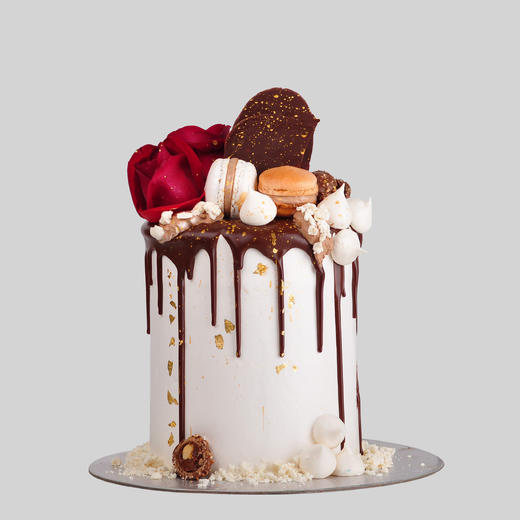 （C003) Couleur Violet 特高款玫瑰黑巧淋面蛋糕 商品图0