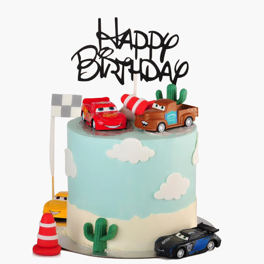 （C006)Couleur Violet 汽车总动员古早奶油霜蛋糕【加高款】 商品图0