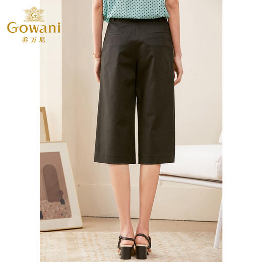 乔万尼新款夏季休闲裤女宽松直筒裤时尚七分阔腿裤ES2F162 商品图3