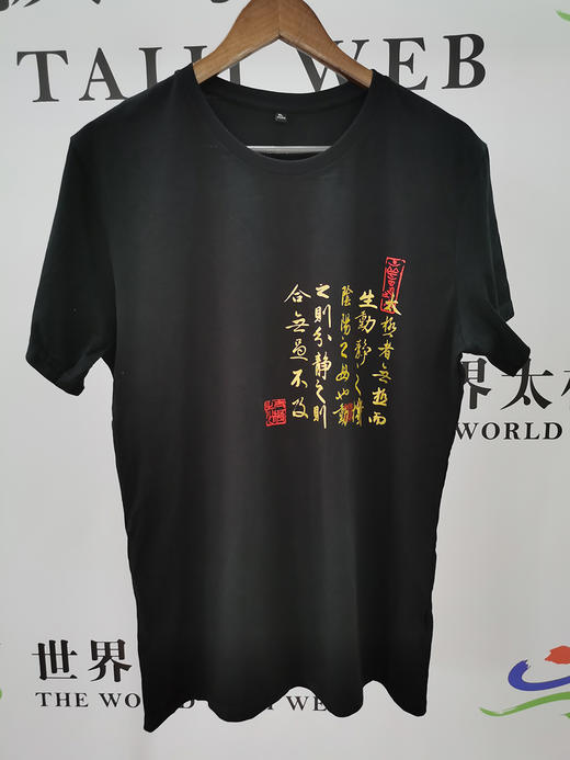 太极文化T恤衫 — 书法图案 （黑色） 商品图2