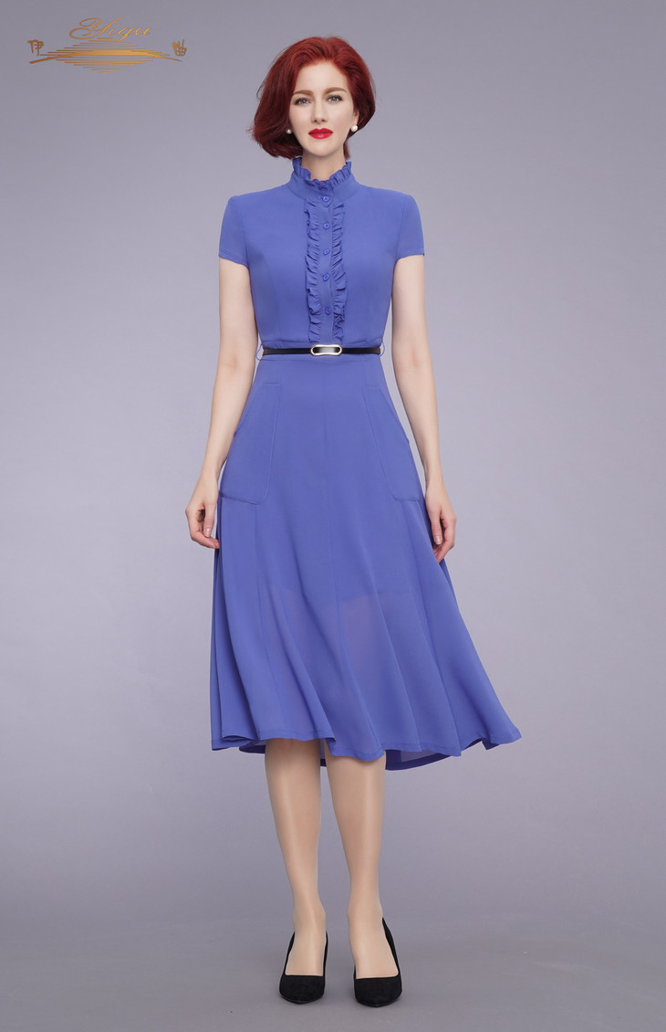 特惠yiqu夏之舞曲连身裙海蓝pt