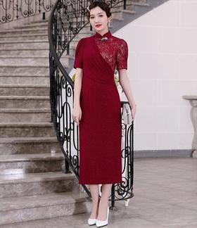 DLQ-A2485新款中国风高端优雅气质立领连衣裙