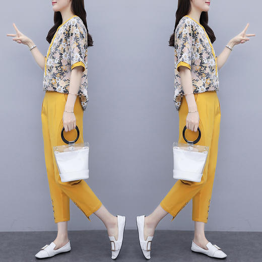 WZNH-WM20569创意款OL气质女装棉麻时尚休闲套装 商品图3