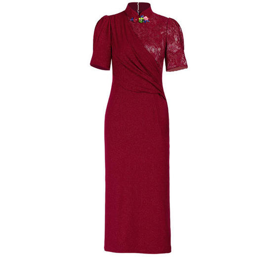 DLQ-A2485新款中国风高端优雅气质立领连衣裙 商品图4