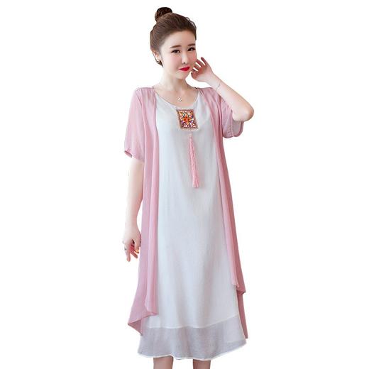 AHM-xmy6062新款棉麻中国风绣花中长款气质连衣裙 商品图4