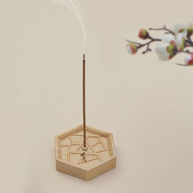 唯诗 | 「花窗香云」创意木质线香插 家用室内禅意沉檀香座香托熏香炉