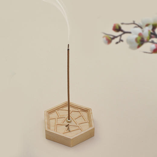 唯诗 | 「花窗香云」创意木质线香插 家用室内禅意沉檀香座香托熏香炉 商品图0