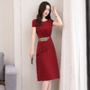 WZNH-OKYZ1827夏季通勤高腰时尚收腰显瘦圆领连衣裙 商品缩略图2