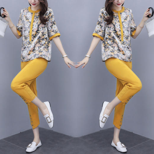 WZNH-WM20569创意款OL气质女装棉麻时尚休闲套装 商品图2