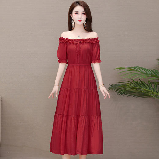 YWE  LRX-PL911一字肩阔太太气质时尚修身优雅连衣裙【优】 商品图2