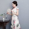 TX-1908复古气质印花旗袍裙两件套 商品缩略图3