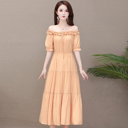 YWE  LRX-PL911一字肩阔太太气质时尚修身优雅连衣裙【优】 商品图4