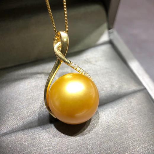 1314mm南洋金珠吊坠18k金钻石吊坠菲律宾高品质天然浓