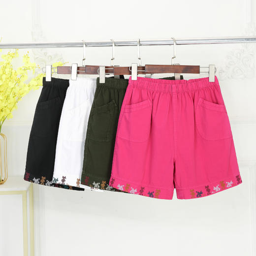 MQ-JNJP207夏新款宽松高腰纯棉大码松紧腰短裤YY 商品图0