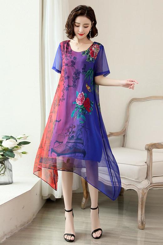 WZNH-YYG82483夏季短袖优雅舒适气质连衣裙 商品图5