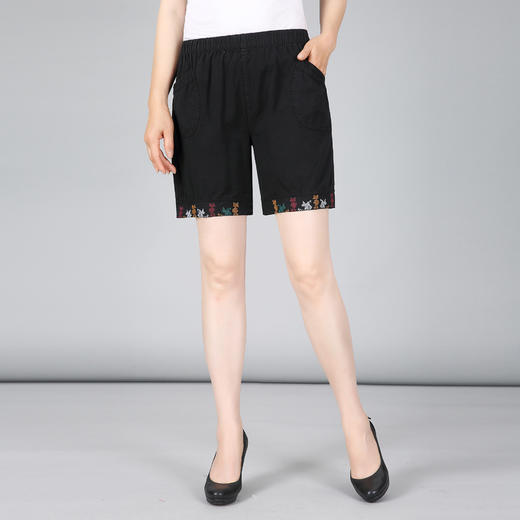 MQ-JNJP207夏新款宽松高腰纯棉大码松紧腰短裤YY 商品图2