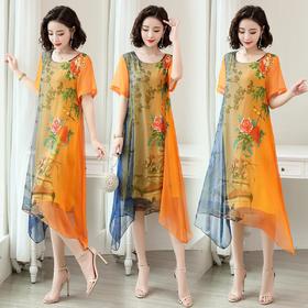 WZNH-YYG82483夏季短袖优雅舒适气质连衣裙