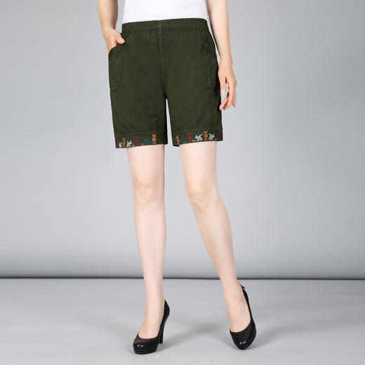 MQ-JNJP207夏新款宽松高腰纯棉大码松紧腰短裤YY 商品图3