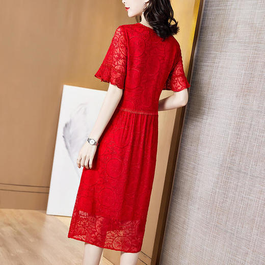 SM-8203035夏季新款婚礼宴会纯色中国风刺绣真丝连衣裙 商品图4