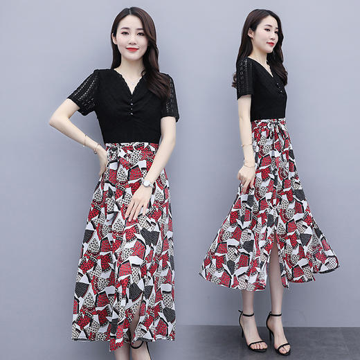 WZNH-QY20531夏季显瘦气质淑女大方碎花潮流连衣裙 商品图0