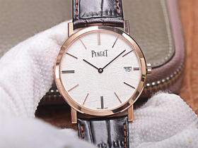 MKS伯爵Altiplano系列至臻超‮系薄‬列，1203P天文‮级台‬别专‮机用‬芯，尺寸：40mm*9.2mm，男士腕表，牛皮表带，自动机械机芯，透底