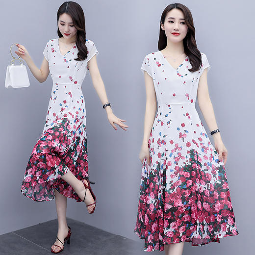 WZNH-SYG2013新款短袖中长款个性气质舒适连衣裙 商品图2