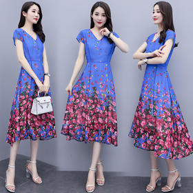 WZNH-SYG2013新款短袖中长款个性气质舒适连衣裙